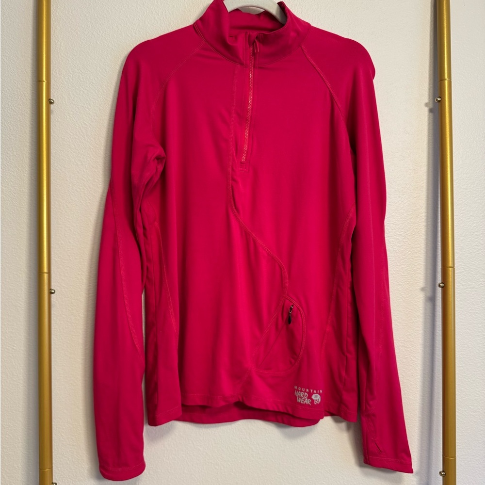Mountain Hardwear Hot Pink Lightweight Quarter Zip Active Pullover Women’s Sz L
